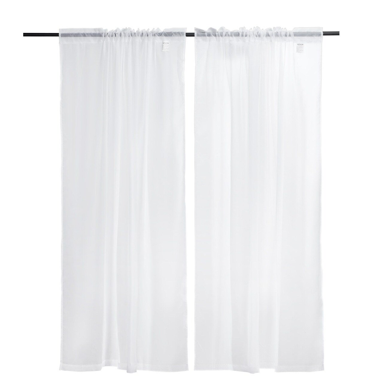 White Sheer Curtains Set of 2 Panels Rod Pocket Lightweight Window Drapes